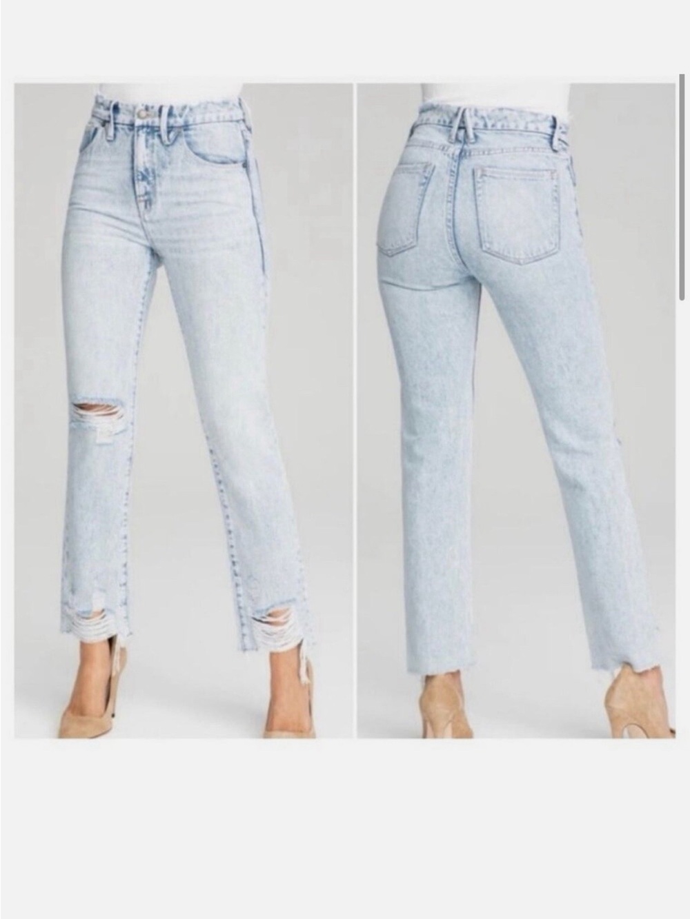 Good American Good Classic Distressed Jeans